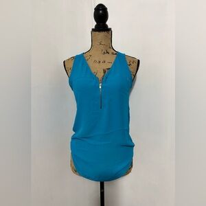 EXPRESS Sleeveless Tank Top Blue With Zipper Detail NWT Size S